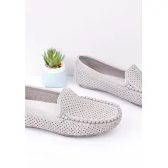 Mokasyny srebrne buty damskie 2 Schuster