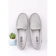Mokasyny srebrne buty damskie 2 Schuster