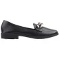 Mokasyny damskie na słupku wkł. ekoskóra czarne 1 Valentia