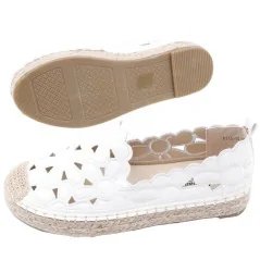 Espadryle damskie ażurowe wsuwane platforma białe 10 Renfrew