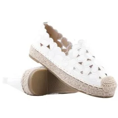 Espadryle damskie ażurowe wsuwane platforma białe 10 Renfrew