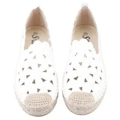 Espadryle damskie ażurowe wsuwane platforma białe 10 Renfrew