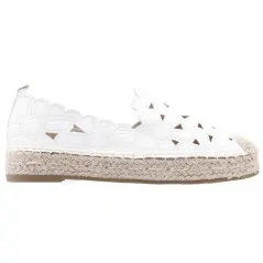 Espadryle damskie ażurowe wsuwane platforma białe 10 Renfrew