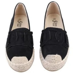 Espadryle damskie półbuty wsuwane platforma czarne 1 Jocelynn