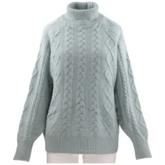 SWETER DAMSKI ELEGANCKI CIEPŁY DAMSKIE SWETRY DŁUGI RĘKAW BLUE