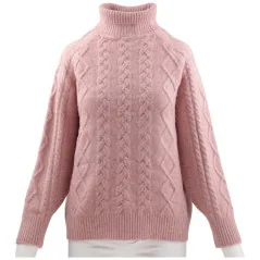 SWETER DAMSKI ELEGANCKI CIEPŁY DAMSKIE SWETRY DŁUGI RĘKAW PINK
